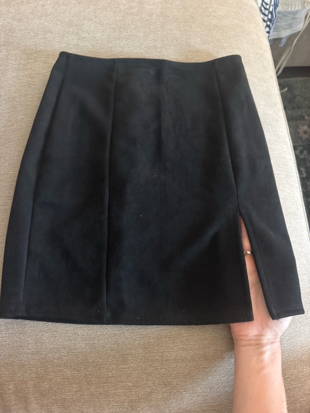 Classic Black Mini Skirt with Side Slit